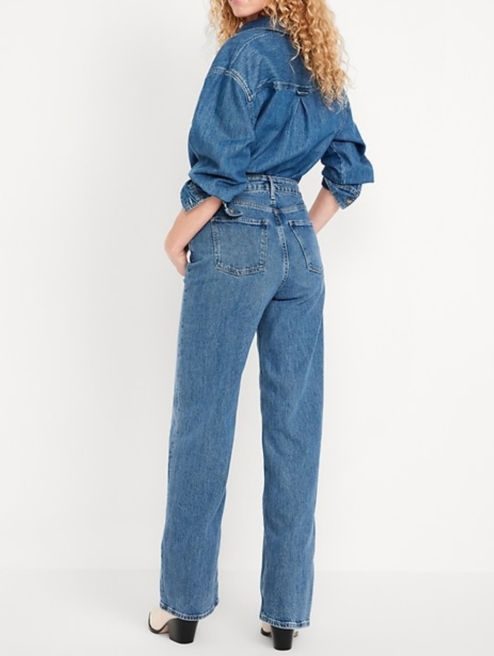 Old Navy Extra High Waisted Wide Leg Jeans 4 Petite Nwr - Picture 3 of 9